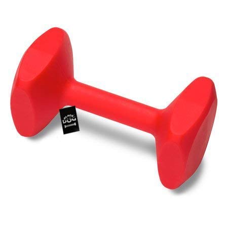 Black Dog Interactive Plastic Dumbbell Dog Chew Toy  Color May Vary (Small)