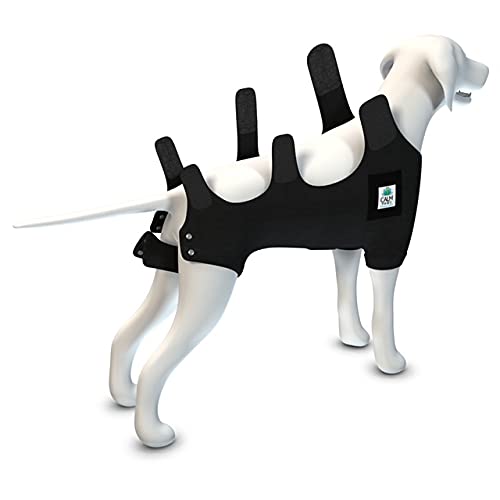 Calming Recovery Vest With Dog Calming Disc (Medium) Black