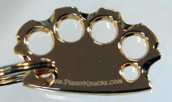 Puppyknucks Brass Knuckles Pet Id Tag Engraveable (Brass, Please Engrave)