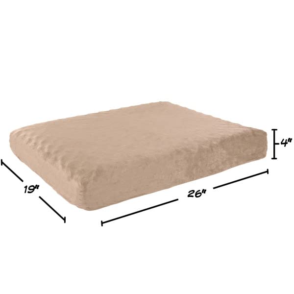 Memory Foam- 2-Layer Orthopedic Dog Bed with Machine Washable Cover - 26 x 19 for Medium Dogs up to 40lbs by PETMAKER (Tan)