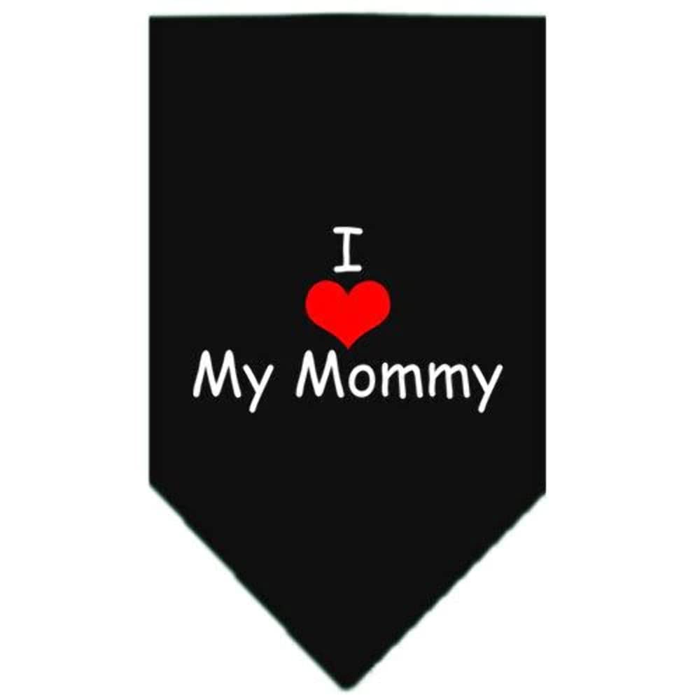 Pet and Dog Bandana Screen Printed, "I Love My Mommy" Orange Small