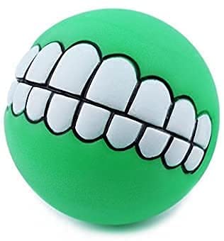 Dog Trust Dogs Teeth Pattern Balls Chew Toy Squeaker Squeaky Sound Dogs Playing Toy (Color May Vary)