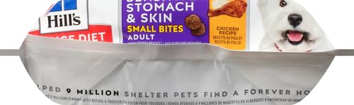 Hills Science Diet Sensitive Stomach & Skin, Adult 1-6, Stomach & Skin Sensitivity Support, Small Kibble, Dry Dog Food, Chicken