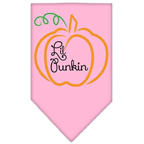 Halloween Pet and Dog Bandana Screen Printed, "Lil Punkin" Light Pink Large
