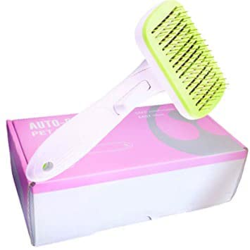 Pups&Pets Pet Grooming Brushes Set SelfCleaning Slicker Brush and Massage Brush for Dogs and Cats Easy to Clean Pet Deshedding 