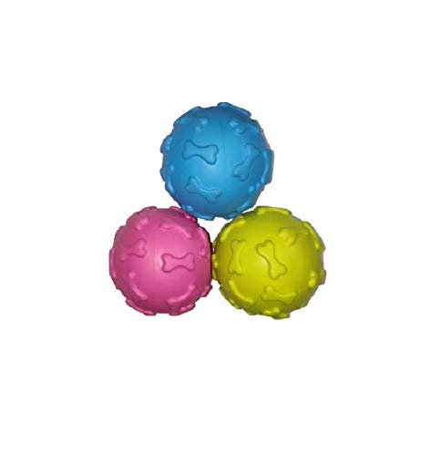 Psk Pet Mart Interactive Squeaky Tpr & Foam Made Rubber Ball With Paw Print Chew Toys For Dogs & Puppies Multicolour 1 Pcs Squea