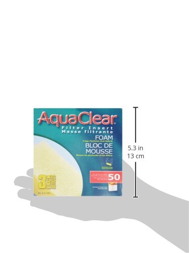 Aquaclear 50 Foam Filter Inserts, Aquarium Filter Replacement Media, 3 Count (Pack Of 1), A1394