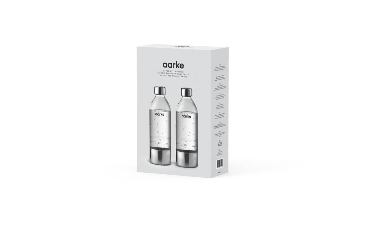 Aarke Extra Pet Stainless Steel Bottle (For Use Carbonator) (1L) 2-Pack