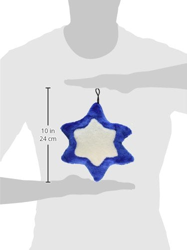 Copa Judaica Chewish Treat Star of David Squeaker Plush Dog Toy, Blue and White