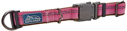 Coastal - K-9 Explorer - Reflective Adjustable Dog Collar, Rosebud, 1'' X 12''-18''