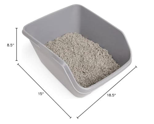 So Phresh Scatter Shield High-Back Litter Box in Gray 18.5 L X 15 W X 8.5 H