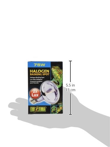 Exo Terra Sun Glo Halogen Basking Spot Lamp - 75W Reptile Light Bulb, Broad Spectrum Daylight, Enhances Coloration, Promotes Hea