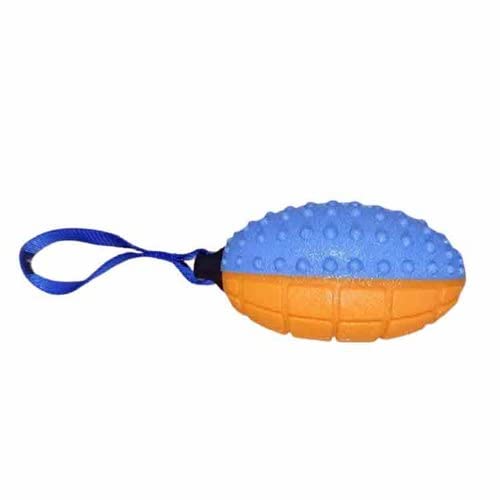 Premiumav Squeaky Rugby Ball Dog Toy For Small & Medium Dogs  Tpr Rubber Chew Toy With Nubs & Grip, Crunching Sound Interactive