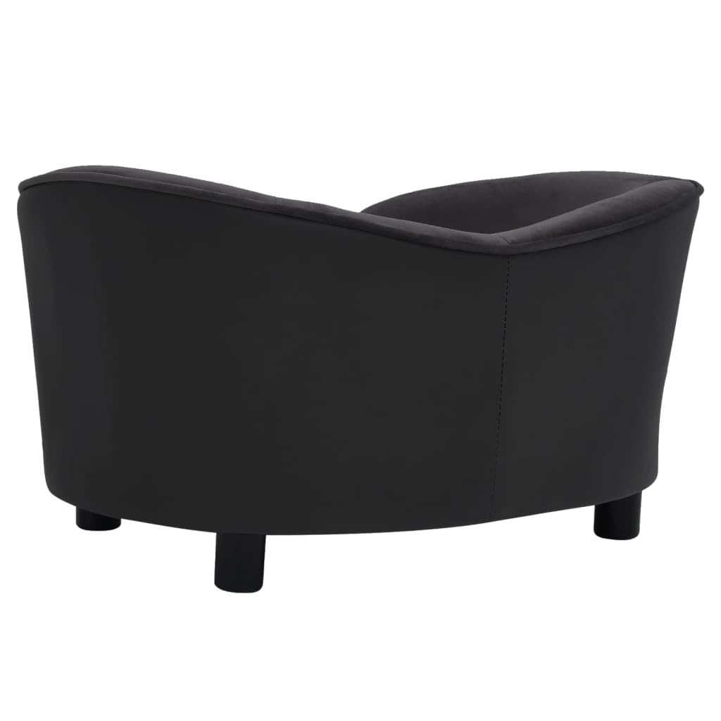 Vidaxl Dog Sofa Black 27.2'X19.3'X15.7' Plush And Faux Leather