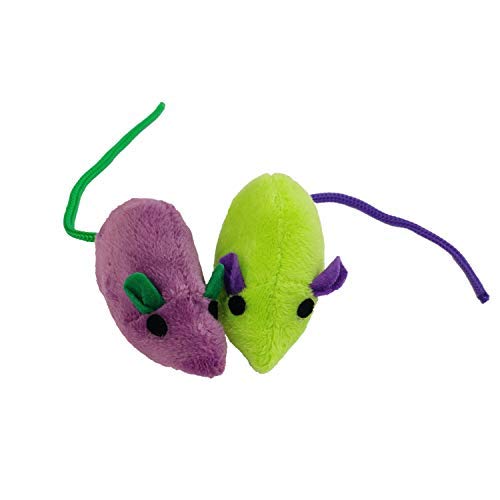 Pet Guard Plush Soft Mouse Cat Toy For Cats And Kittens, Set Of 2