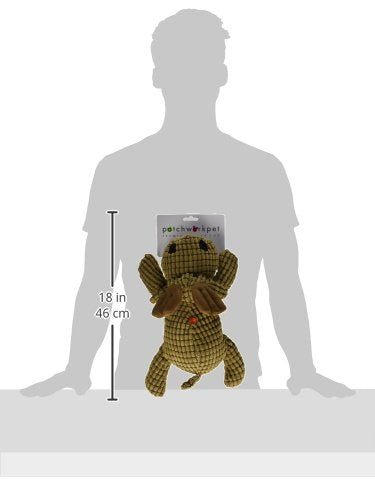 Patchwork Pet 01035 Waffle Wags Moose 14-Inch Squeak Toy For Dogs