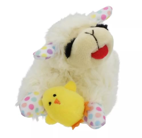 Multipet Lamb Chop Mini Spring Chick Polka Dot Dog Toy - 6''