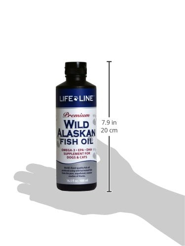 Life Line Pet Nutrition Wild Alaskan Fish Oil Omega-3 Supplement for Skin & Coat Supports Brain, Eye & Heart Health in Dogs & Ca