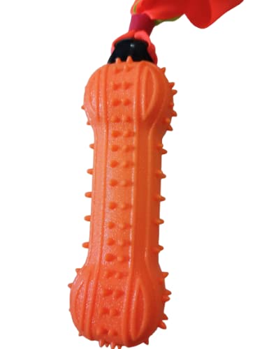 PSK PET MART Outdoor Pet Dog Training Toy TPR Ribbon Throwing Rubber Bone Chew Play Bite Toy Dog Molar Interactive Sound Ball To
