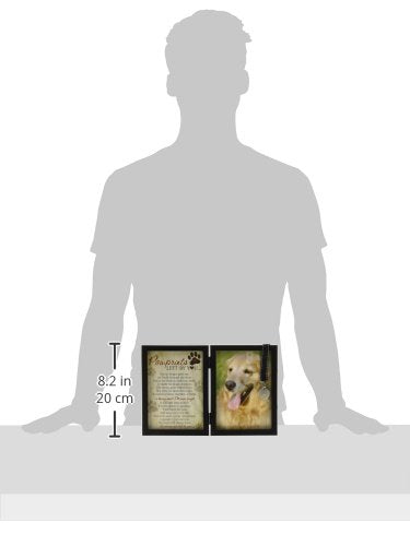 Pawprints Left by You Memorial Frame - Black Dog Sympathy Gift, 1 Count, Model 6070, with Touching Pawprints Poem for Pet Loss Remembrance