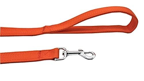 Strong Nylon Dog Leash With 2-Layer, 4 Ft/ 6 Feet Long, 1 Inch Wide For Medium Large Dogs (1' X 7 Ft, Orange)