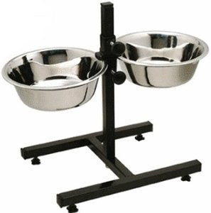 Rvpaws Pet Feeder Stainless Steel Double Diner Food Bowl Stand For Dog (Large) 2800 Ml X 2
