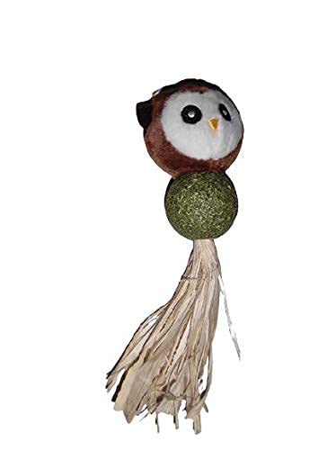 Rvpaws 100% Natural Plush Owl With Catnip Ball Funny Shape Customized Catnip Toy (Plush Owl, Pack Of One)