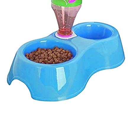 Pet Guard 2 In 1 Anti Slip Food Bowl With Water Bowl For Dog/Cat/Puppy/Kitten And Other Pets (Blue)
