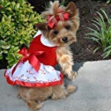 Doggie Design Holiday Dog Harness Dress - Candy Canes (Medium)