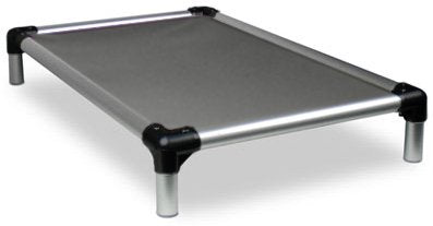 Kuranda Chewproof Bed - Silver Aluminum - 50'' x 36'' - Heavy Duty Vinyl - Smoke