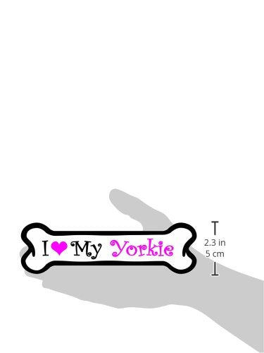 Imagine This 7-Inch By 2-1/4-Inch Car Magnet Pink Bones, I Love My Yorkie