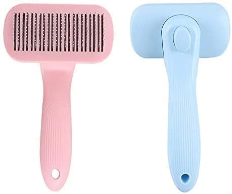 Pet Hair Comb For Dog Cat Accessories Self Cleaning Slicker Brush For Dog Cat Pet Hair Remover Brush Cat Dog Grooming Comb For H