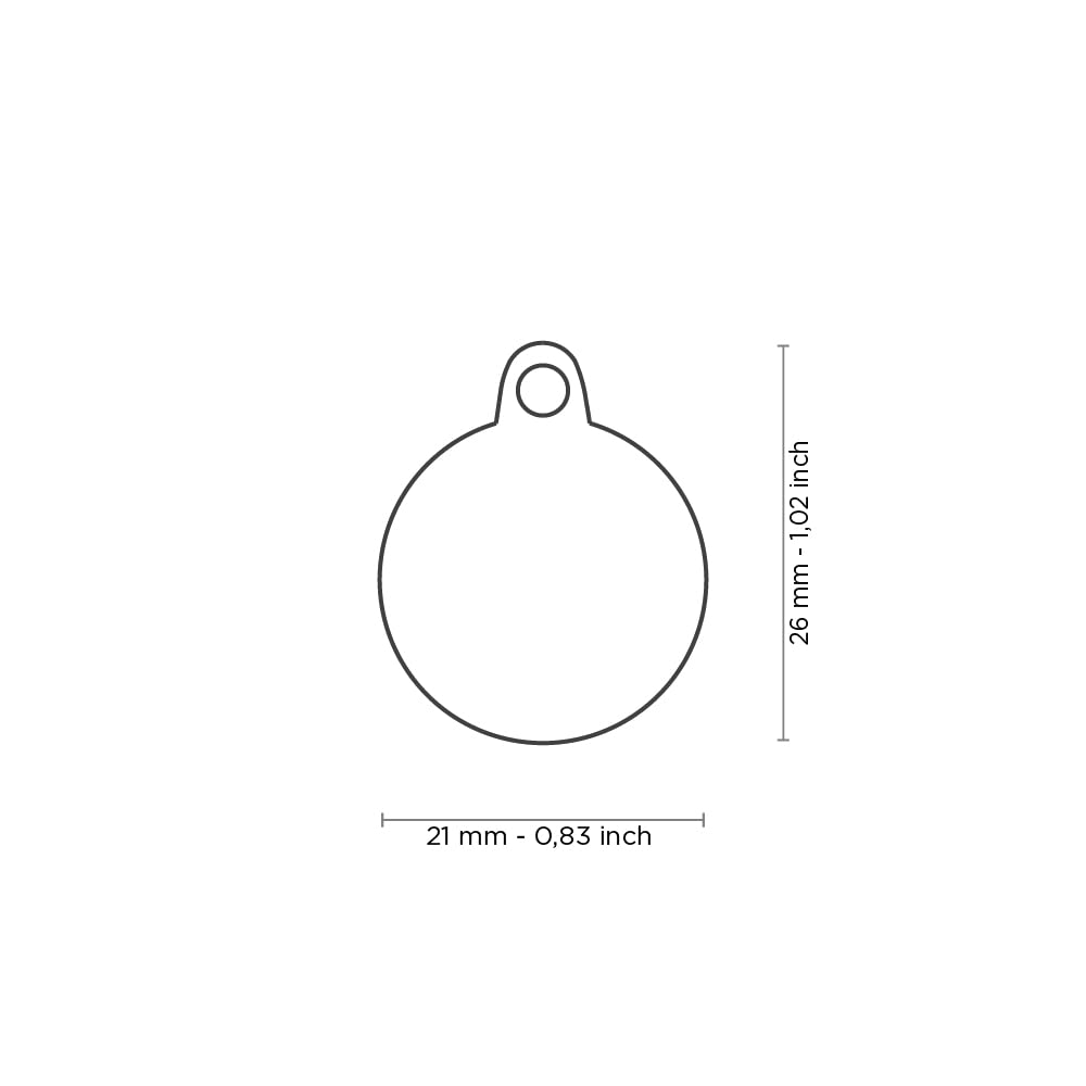 Myfamily Personalized Pet Id Tag Made In Italy, Small Yellow Circle, Free Engraving, Hand Enamelled In Metal, Basic Handmade Col
