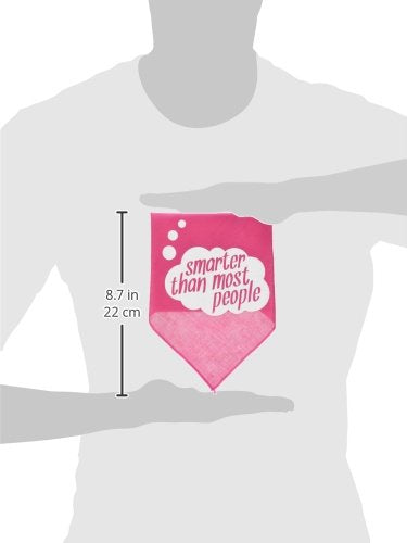Pet and Dog Bandana Screen Printed, "Smarter Than Most People" Bright Pink Large