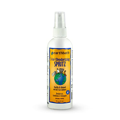 Earthbath Vanilla & Almond 3-In-1 Dog & Puppy Deodorizing Spritz - Deodorizes, Conditions, & Detangles, Aloe Vera, Vitamin E - K