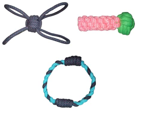 Dog Trust Combo Of Ring Rope+Crazy Ball+Mike Cosco Ball For Dog & Puppies (Multicolor) Pack Of 3