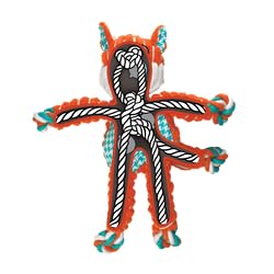 KONG Floppy Knots Dog Toy Bundle for Small/Medium Dogs - Durable Plush Toys with Internal Knotted Ropes & Squeakers - Minimal St
