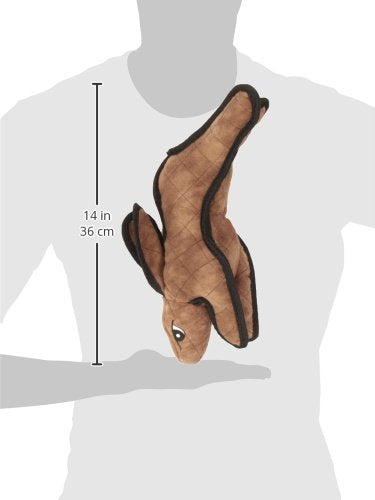 TUFFY Barnyard Brown Rabbit Dog Toy - Durable Squeaker, Regular Size, Machine Washable, Interactive Play (Tug, Toss & Fetch)