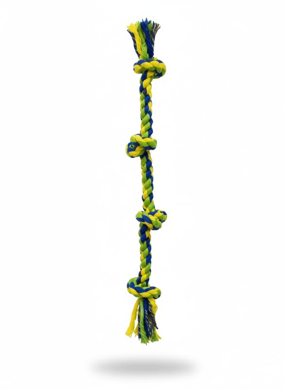 Pets Empire Natural Rope Toy With 4 Knots, Durable Tug & Chew Toy For Dogs, Pack Of 1