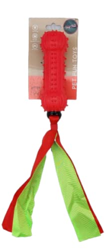 Petlicious & More Tpr With Frill Squeaky Toys For Dogs & Puppies Chew Toys (Frill Dumbbell, Color May Vary)