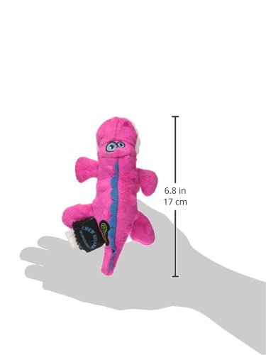 Godog Just For Me Gators Squeaky Plush Dog Toy, Chew Guard Technology - Pink, Mini