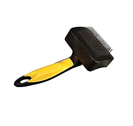 Psk Pet Mart Dog Large Grooming Plastic Auto Slicker Self Cleaning Hair Brush For Dogs & Puppies  Color May Vary