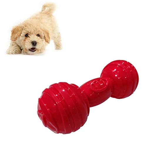 Rvpaws Dog Toy Squeaky Bone Shape Rubber Chew Toy For Dog Puppies (Red Color)