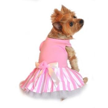 Pink Striped Dog Tank Dress X-Small