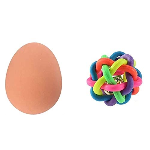 Pups&Pets Puppy Bouncing Egg Toy Chew Toy Interactive Dog Toy Puppy Teething Toy Puppy Ball Rainbow Ball Dog Ball (Color May Var