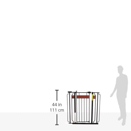 Regalo Home Accents Extra Tall & Wide Baby Gate, Bonus Kit, Includes Décor Steel With Hardwood, 4' Extension Kit, 4 Pack Pressure Mount Kit & Wall Cups, 0320 Ds