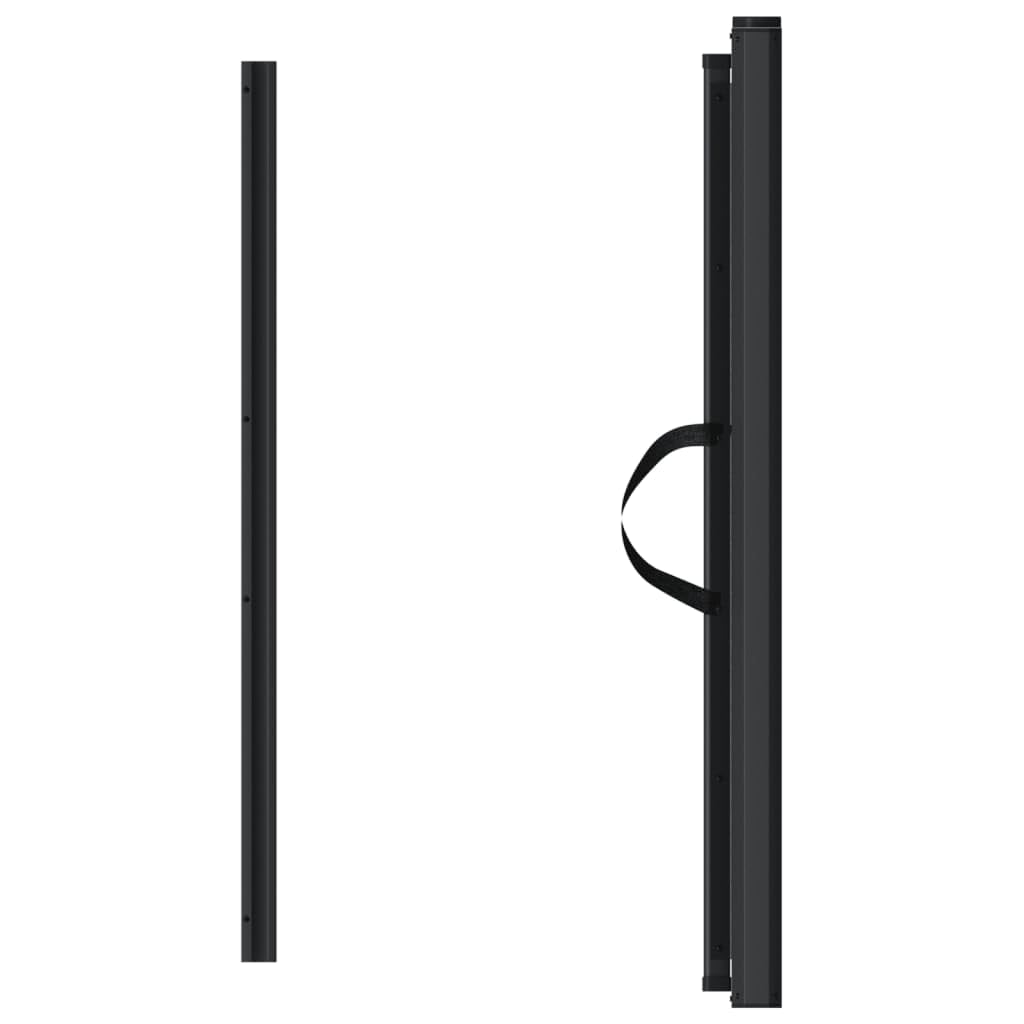 vidaXL Retractable Pet Gate Dog Barrier Fence - Black - Kitchen/Bedroom/Stair - 40.4" H x 49.2" W - Polyester, Powder-Coated Iron