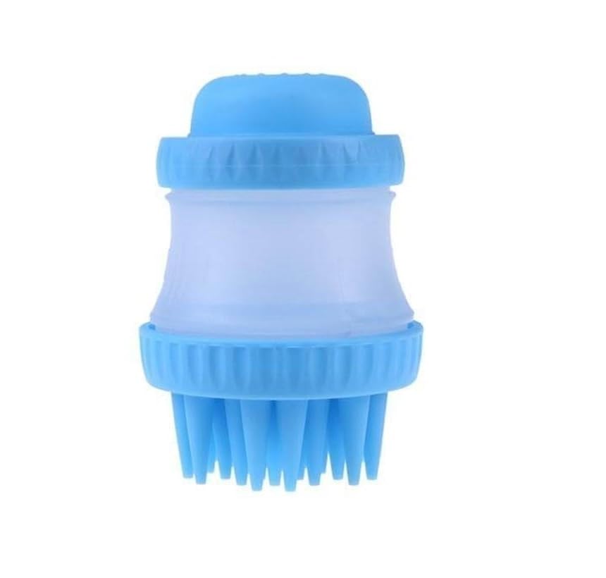 KPS Pet Massage Bathing Washing Brush | Pet Bathing Tool | Portable Rubber Bristles Grooming Brush | Shampoo Dispenser Comb For 