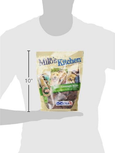 Milos Kitchen Homestyle Dog Treats, Beef Sausage Slices, 18 Ounce, High Protein, No Artifical Flavors