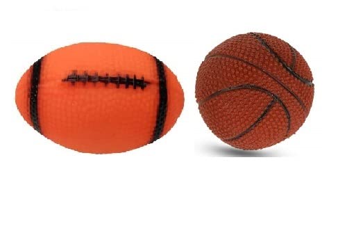 THE DDS STORE Squeaky Balls for Dogs Small, Fetch Balls for Dogs Rubber 2 Pack Bright Colors TPR Puppy Toys Dog Toy Balls Color